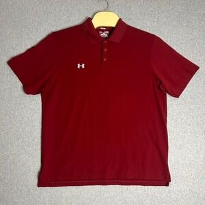 Under Armour Men's XL Loose HeatGear Red Polo Shirt Golf‎ Athletic